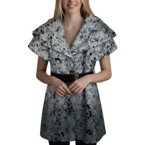 Cartise Ombré Wool Blend Belted Portrait Collar Blazer Dress Small